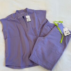 NWT Figs scrubs set in Lavender Dew